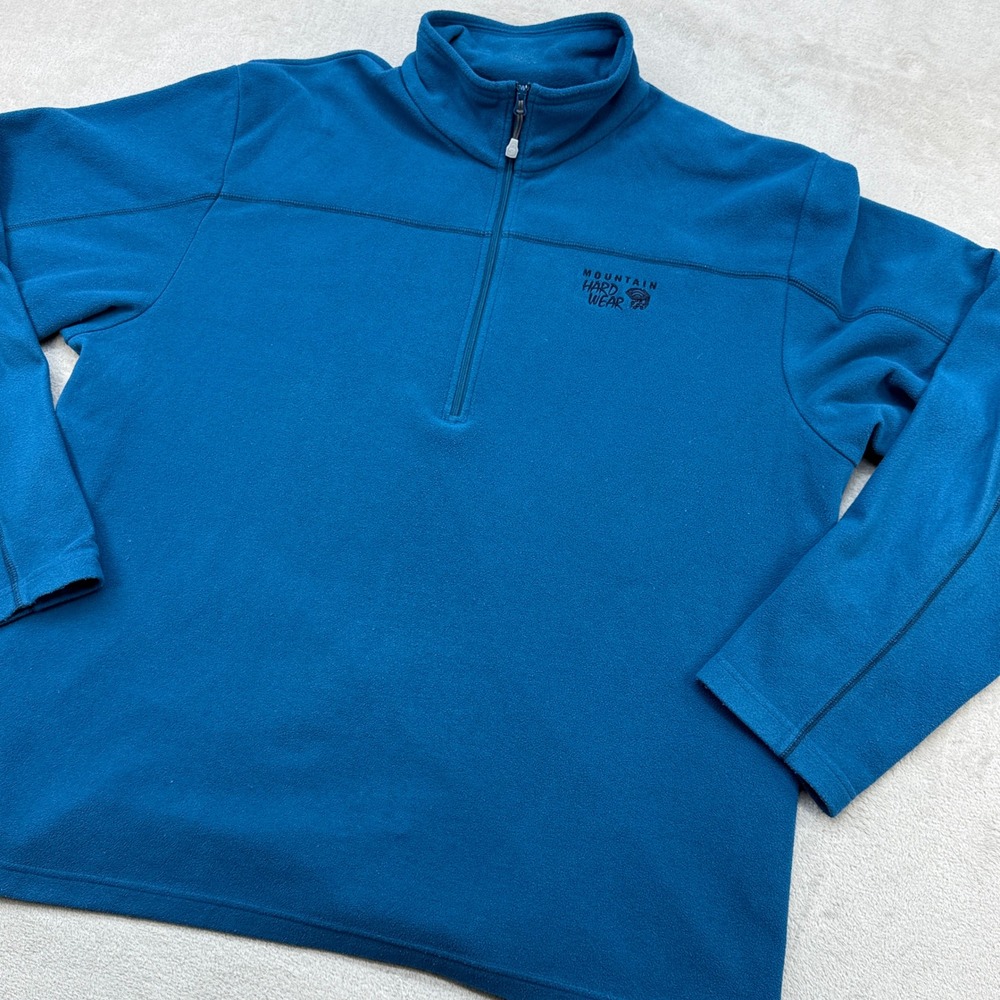 Mountain Hardwear Fleece Pullover Mens XL Blue Microchill 2.0 Quarter Zip OM5779